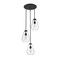 Z-Lite Ayra Chandelier, 3-Light, 18 In.W x 11.75 In.H, Matte Black/Clear 488P8-3R-MB - alternate 7